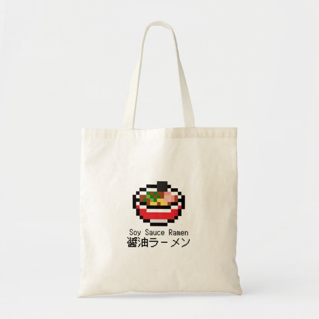 Soy Sauce Ramen Retro Pixel Art Tragetasche (Vorne)