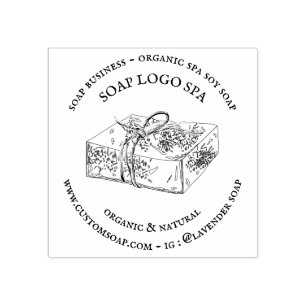 Soy Spa Logo Natürliche Seife & Hautpflege Gummistempel