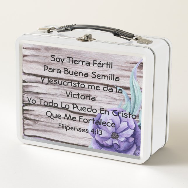 Soy Tierra Fértil Para Buena Semilla Metall Brotdose (Vorderseite)