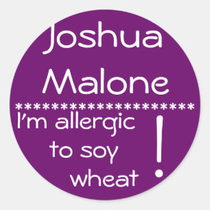 Soy Wheat Allergy Label Runder Aufkleber