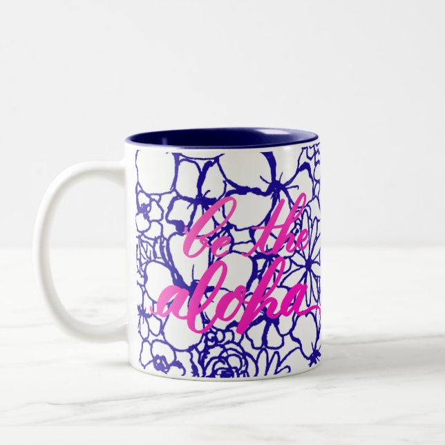 Soyez Aloha la tasse de café florale de post-it (Gauche)