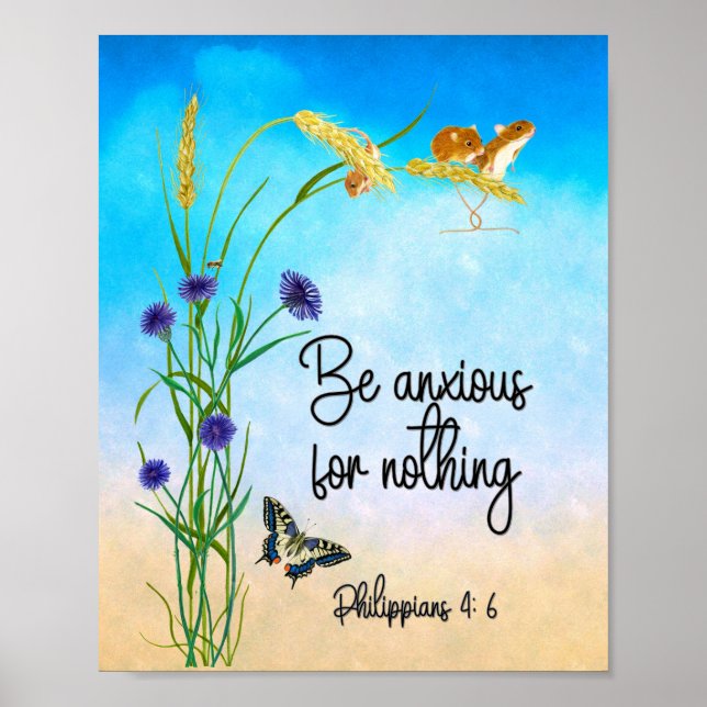 Soyez anxieux pour rien Philippians 4:6 Poster (Devant)
