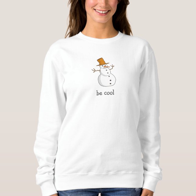 Soyez Cool Lonely Snowman Sweatshirt blanc (Devant)