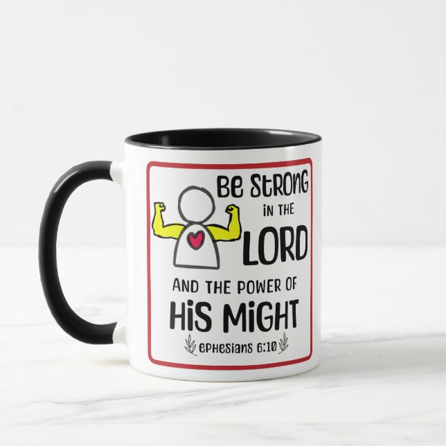 Soyez fort dans le Seigneur - Tasse de café (Gauche)