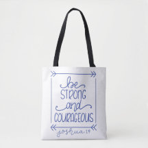 Soyez fort et courageux Sac fourre-tout