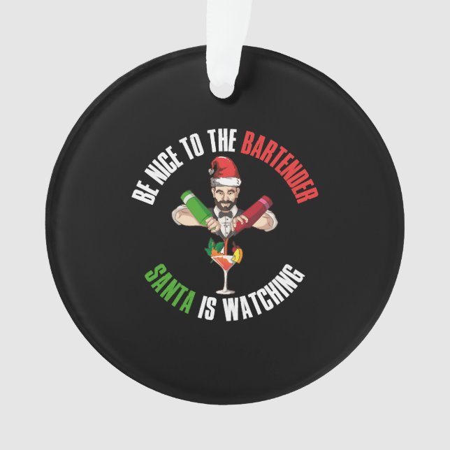 Soyez Gentil Au Bartender Funny Santa Claus Don (devant)
