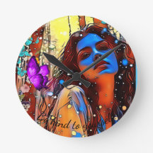 Soyez gentil avec vous Horloge murale