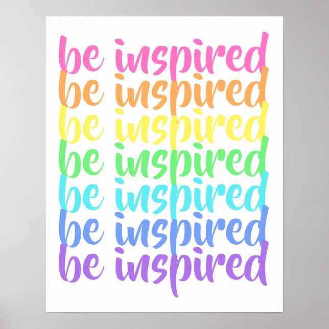 "Soyez inspiré" Affiche Arc-en-ciel (Devant)