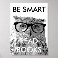 Soyez intelligent, lisez des livres affiche avec u
