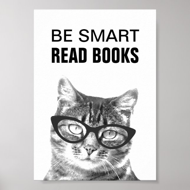 Soyez intelligent, lisez des livres affiche avec u (Devant)