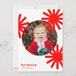 Soyez Joyeux Amusants Blanc Rouge Pompoms Carte de