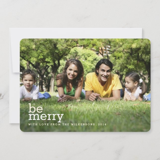 Soyez Joyeux en blanc Noël Deux Cartes photos (Devant)