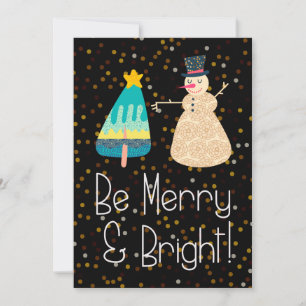 Soyez joyeux et brillante carte de Noël