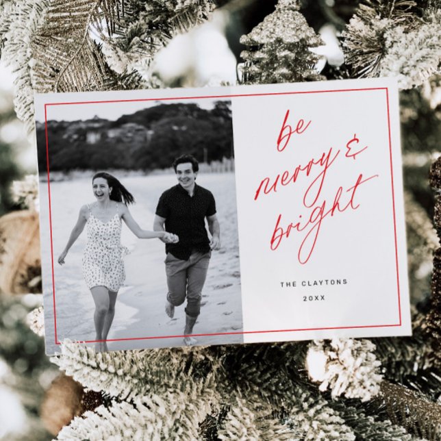 Soyez Joyeux Script Minimal Famille Carte photo de (Créateur téléchargé)