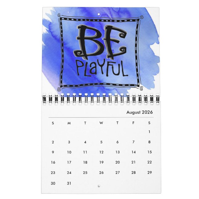 "Soyez juste" deux-page de calendrier d'art (Aug 2026)