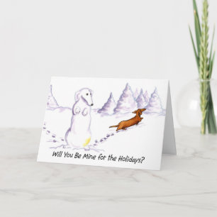 Soyez la mienne Weiner Chien Carte de Noël