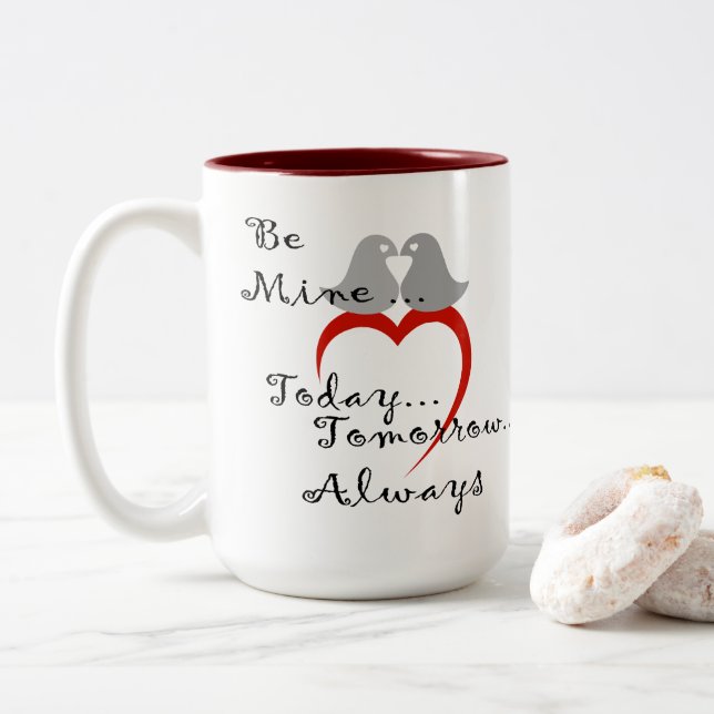 Soyez le mien Saint Valentin Cadeau café Mug (Avec donut)