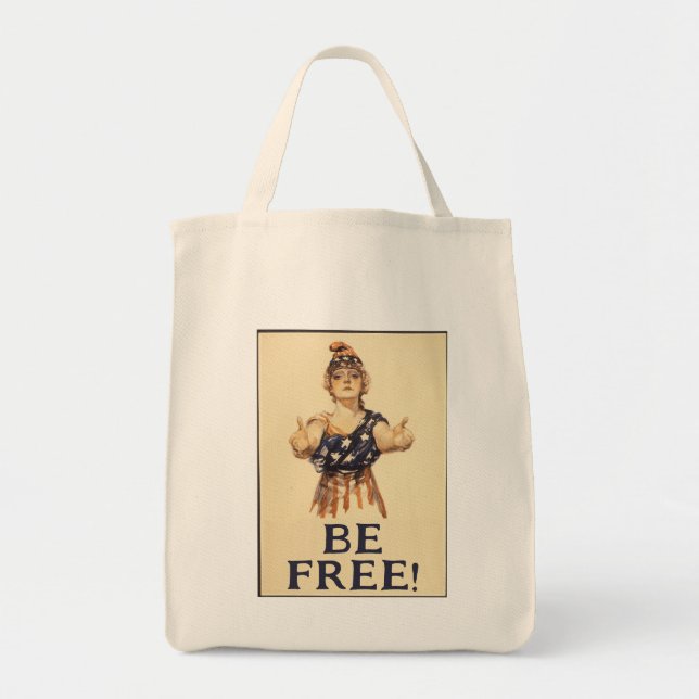 Soyez libre ! sac fourre-tout d'alimentation (Devant)