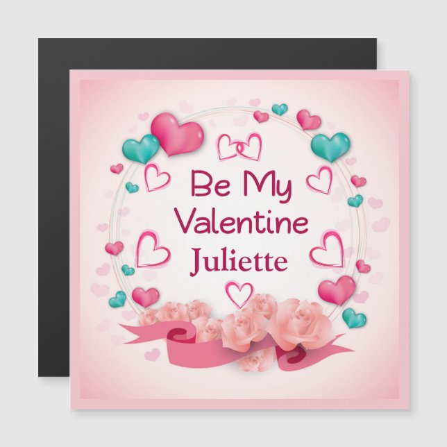 Soyez ma carte magnétique personnalisée Valentine (Devant / Derrière)