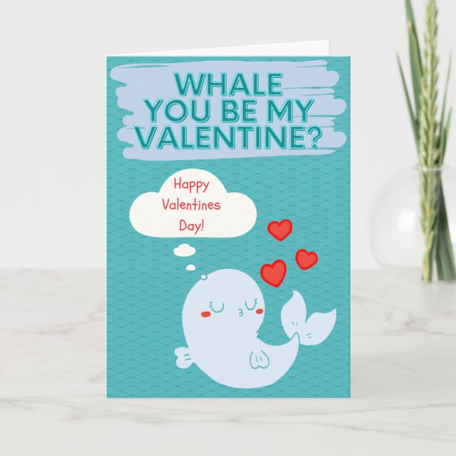 Soyez ma carte Valentine Funny Whale (Devant)