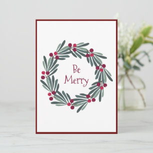 Soyez Merveilleux Pays Wreath Carte de Noël