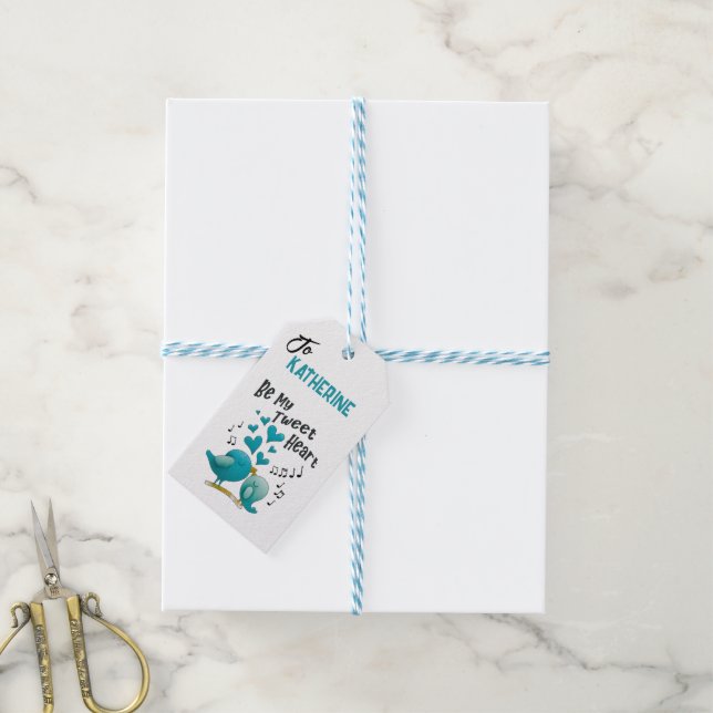 Soyez mon coeur de tweets étiquettes cadeaux perso (Avec de laficelle)