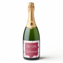 Soyez mon Étiquette de vin rose rouge Valentine