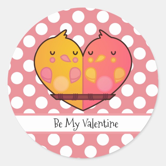 Soyez mon Sticker rond Inséparables Valentine (Devant)