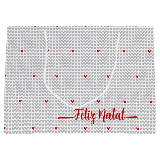 Soyez mon valentine Knit Heart Grand sac cadeau (Devant)