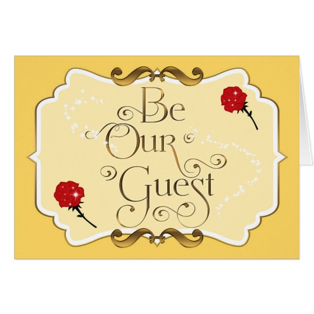 SOYEZ NOTRE INVITÉ Red Rose Yellow Elegant FolCard (Devant Horizontal)