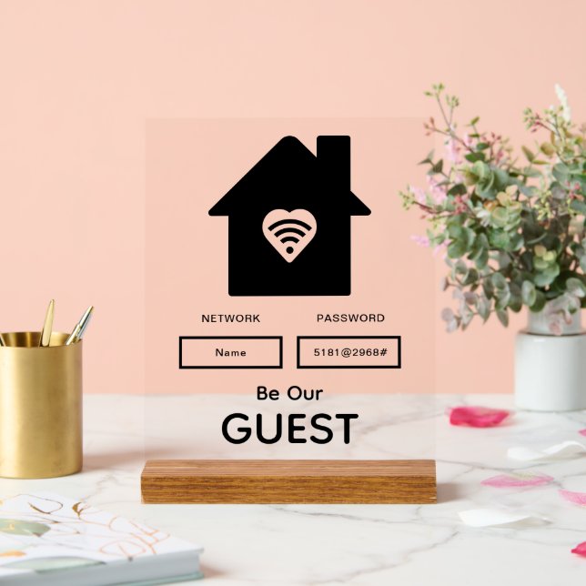 Soyez notre invité WIFI information Mot de passe (Mariage)