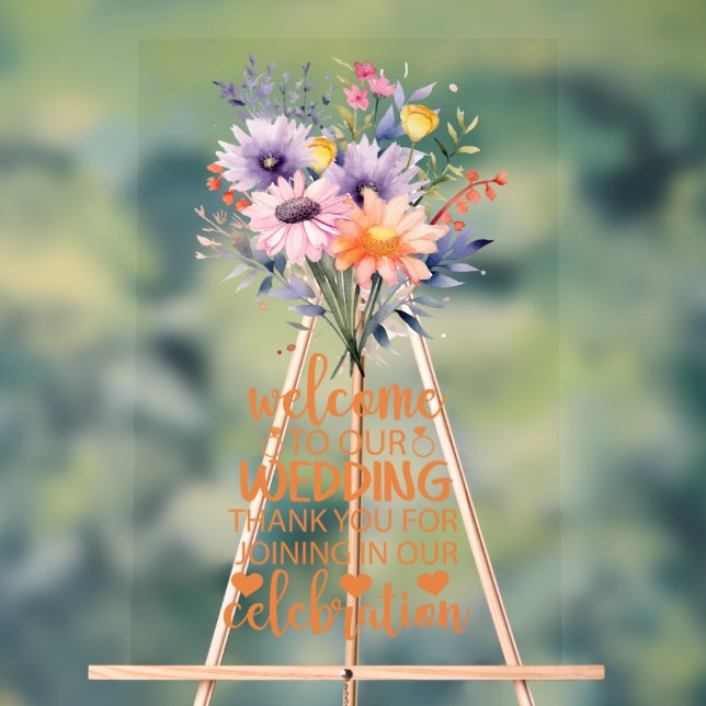 Soyez notre Mariage invité signe acrylique (Neutre)