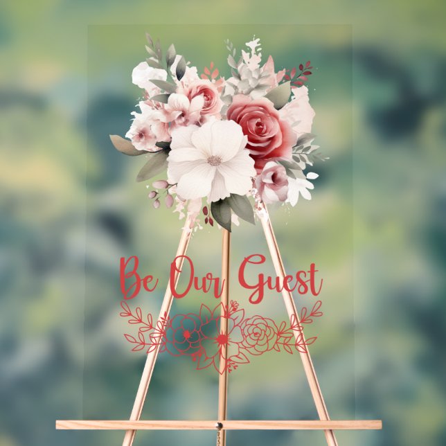 Soyez notre Mariage invité signe acrylique (Neutre)