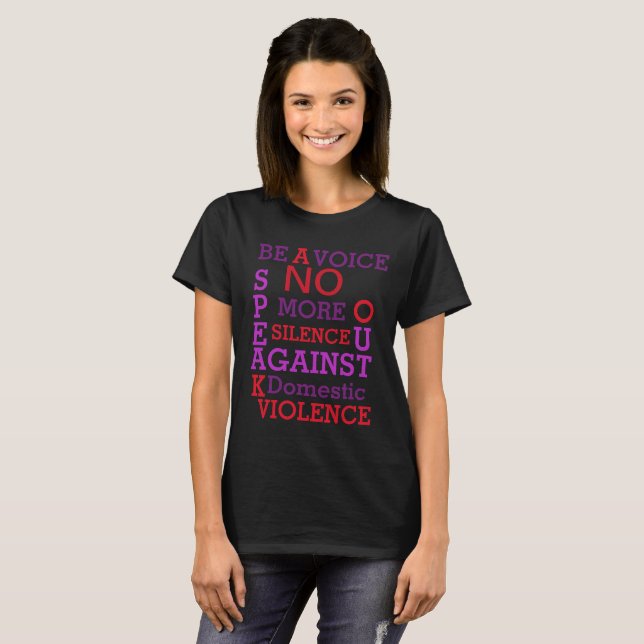 SOYEZ UNE VOIX - T-SHIRT DE CONSCIENCE DE VIOLENCE (Devant entier)