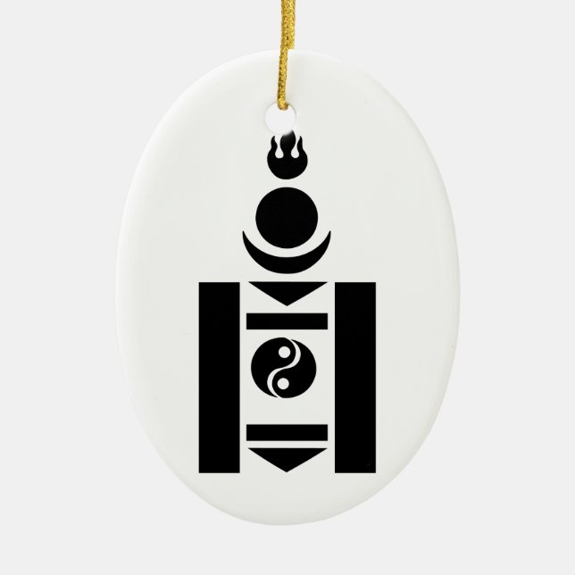 Soyombo Mongolian-Symbol Keramikornament (Vorne)