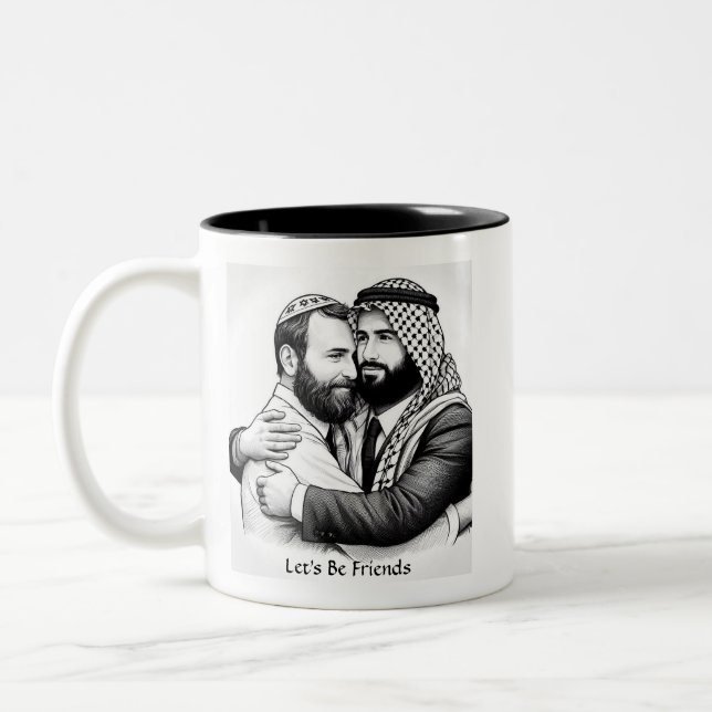 Soyons amis Mug de l'amitié juive arabe (Gauche)