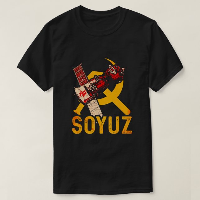 Soyuz Spacecraft Sowjetunion Gewerkschaft T-Shirt (Design vorne)