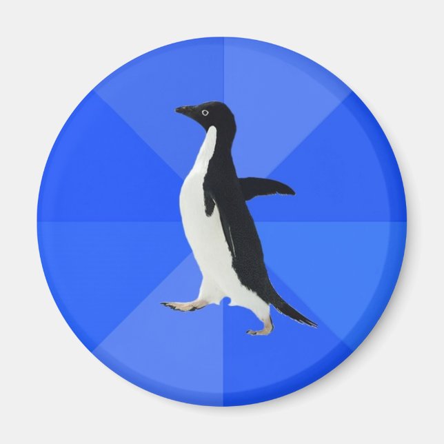 Sozial-Awkward-Penguin-Meme Magnet (Vorne)