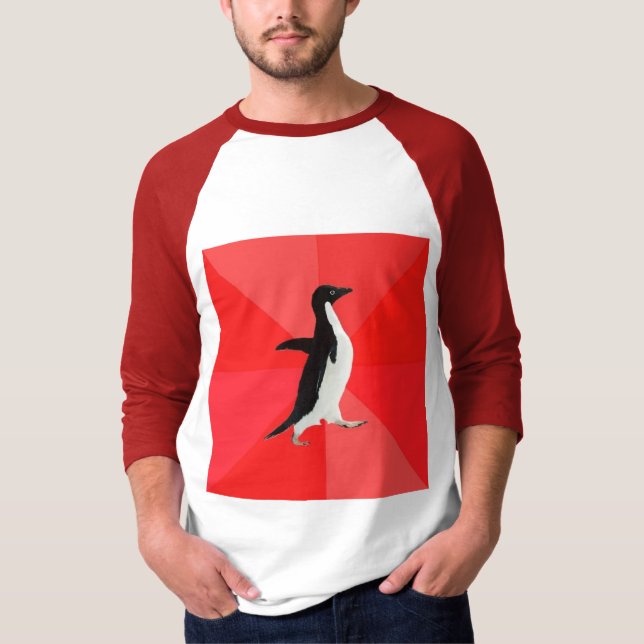 Sozial fantastisches Penguin-Ratetier Meme T-Shirt (Vorderseite)