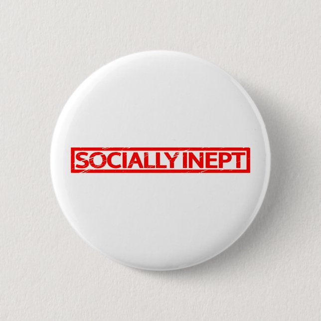 Sozial-Inept-Briefmarke Button (Vorderseite)