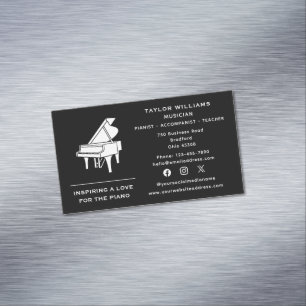 Sozial Media Pianist Klavierlehrer Begleiter Spaß Magnetische Visitenkarte