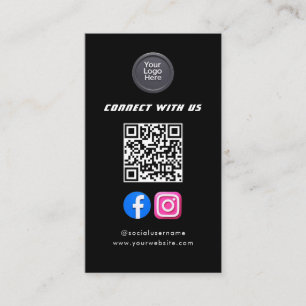 Sozial Media QR Code Modern Pro Minimalistisch Ele Visitenkarte