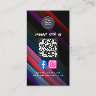 Sozial Media QR Code Modern Pro Minimalistisch Ele Visitenkarte