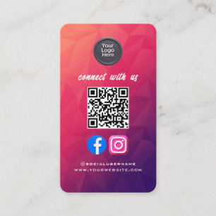 Sozial Media QR Code Modern Pro Minimalistisch Ele Visitenkarte