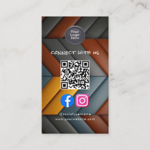 Sozial Media QR Code Modern Pro Minimalistisch Ele Visitenkarte