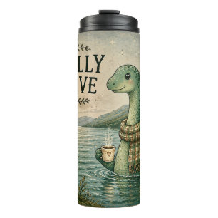 Sozial zurückhaltende Nessie gemütliche Kryptid Lo Thermosbecher