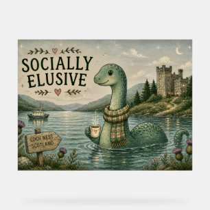 Sozial zurückhaltende Nessie gemütliches Kryptid L Acrylschild
