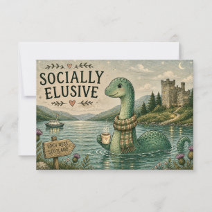 Sozial zurückhaltende Nessie gemütliches Kryptid L RSVP Karte