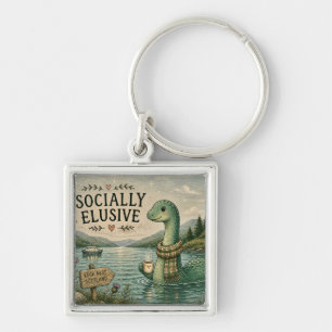 Sozial zurückhaltende Nessie gemütliches Kryptid L Schlüsselanhänger