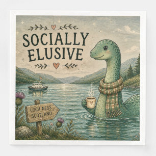 Sozial zurückhaltende Nessie gemütliches Kryptid L Serviette
